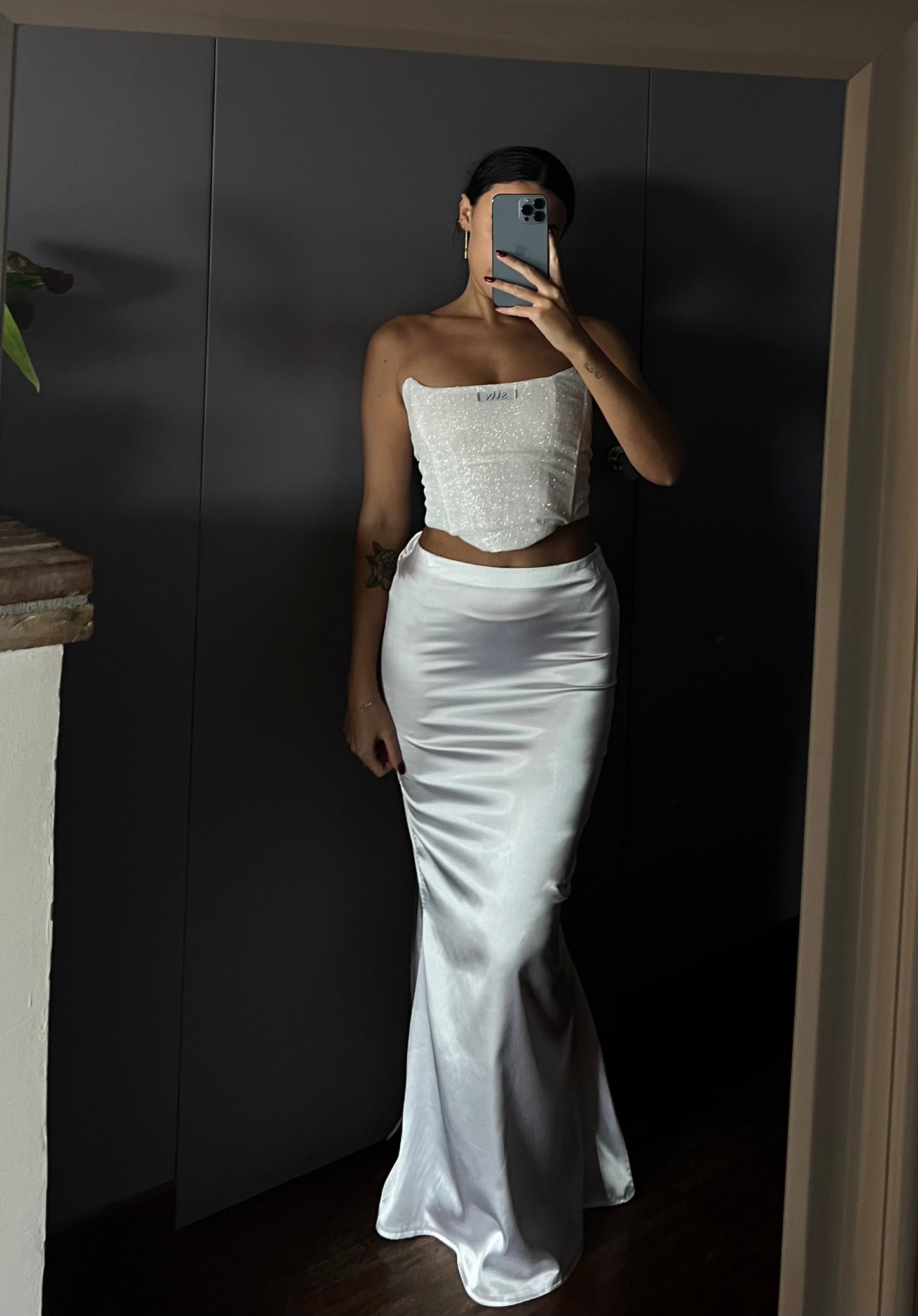 CORSETTO GINEVRA SHINE ARGENTO