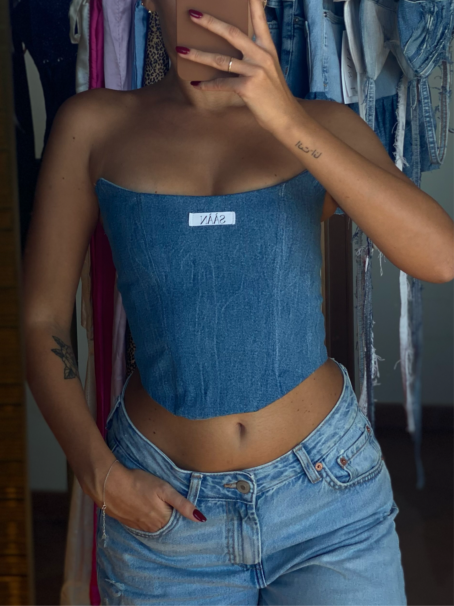 CORSETTO GINEVRA IN DENIM
