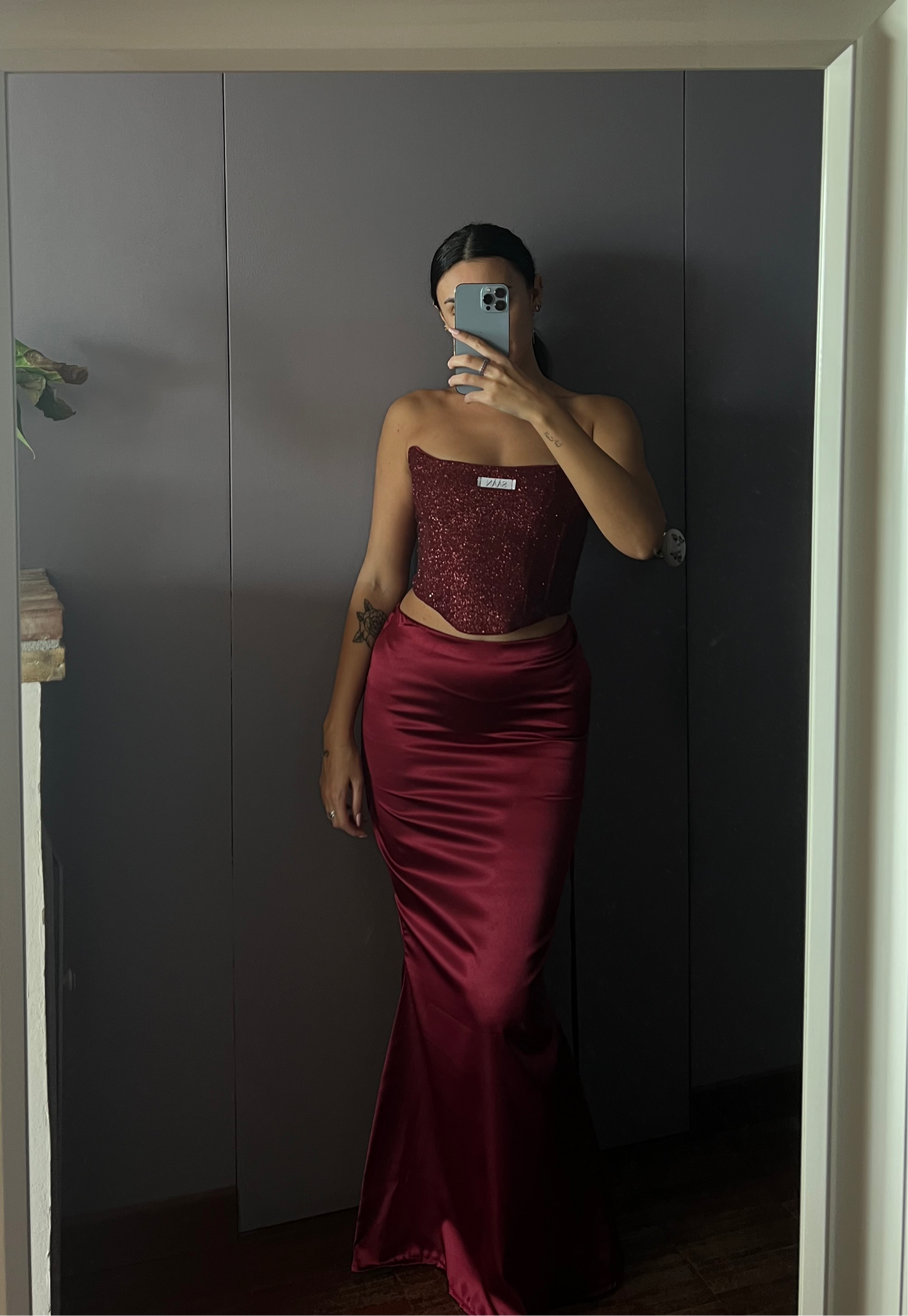 CORSETTO GINEVRA SHINE BORDEAUX