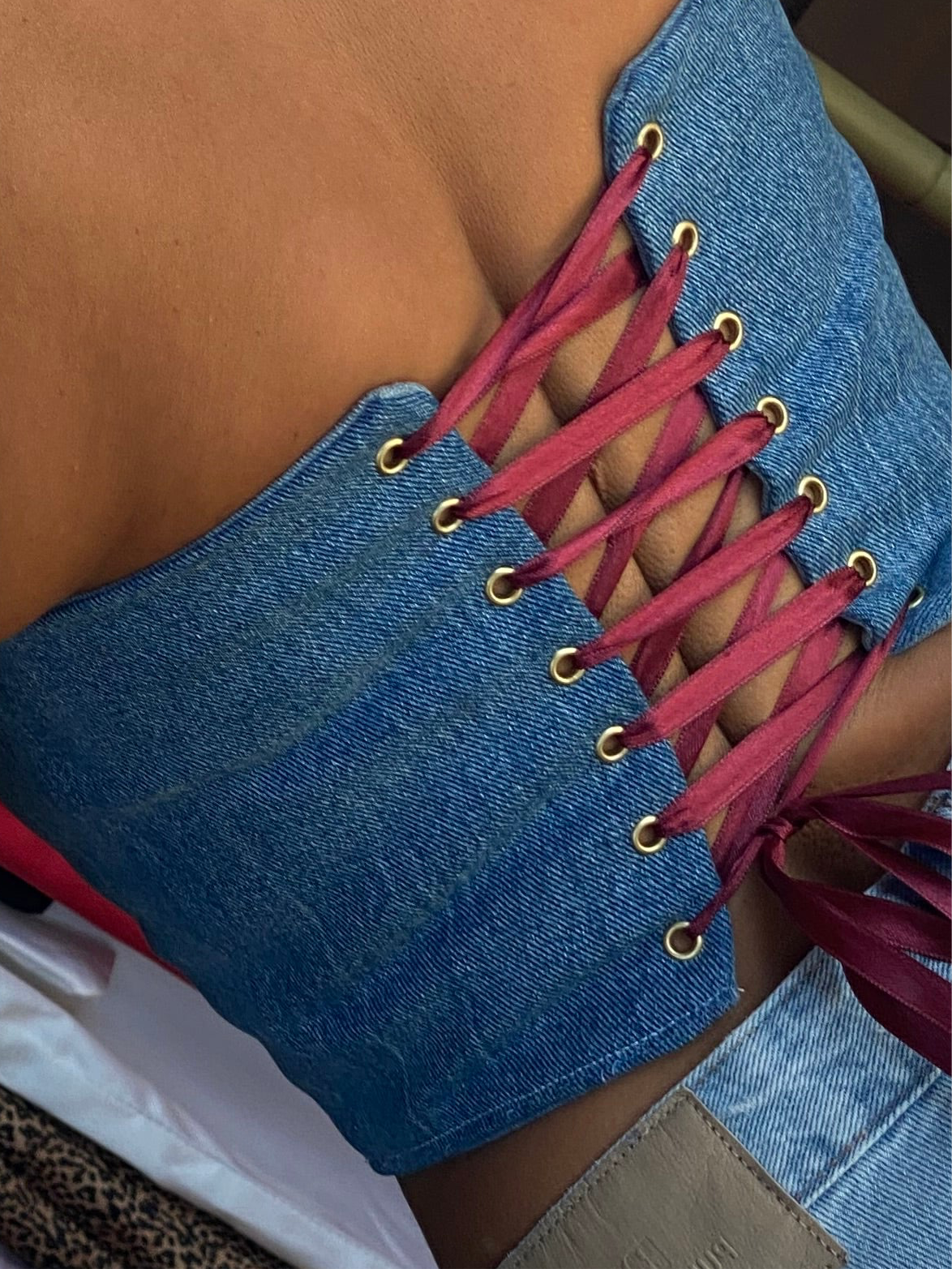 CORSETTO GINEVRA IN DENIM