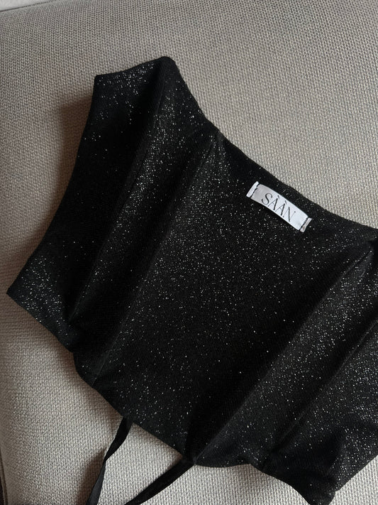 CORSETTO GINEVRA SHINE NERO